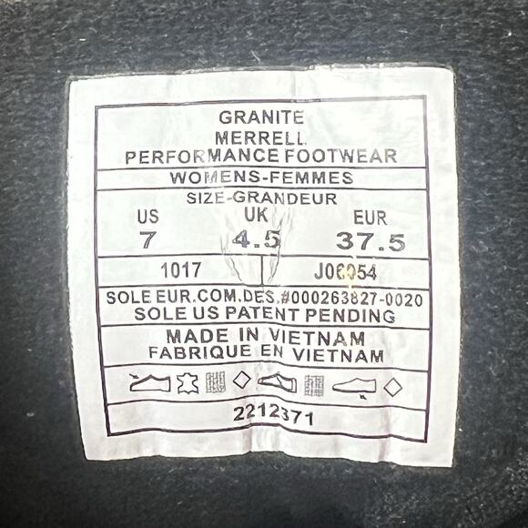 Merrell Granite Gray Leather/Mesh Hiking Ankle Boots Womens Size 7 Lace Up Shoes - Picture 11 of 11